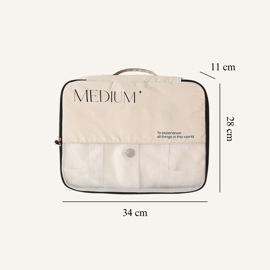 Kleding set - Packing cubes set beige 3-delig