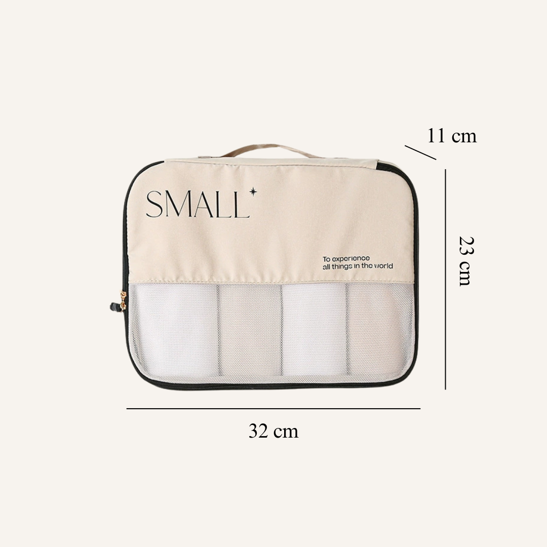 Kleding set - Packing cubes set beige 3-delig