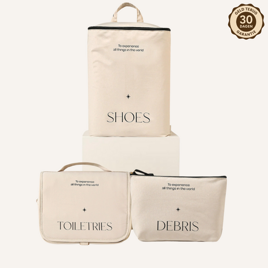 Accessoires set - Packing cubes set beige 3-delig