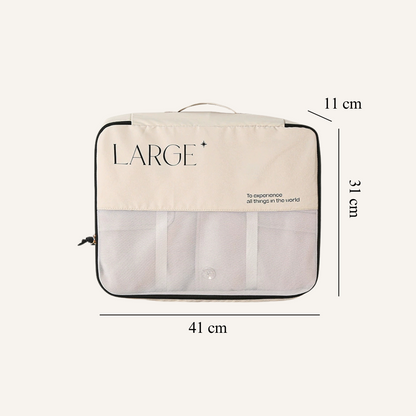 Kleding set - Packing cubes set beige 3-delig